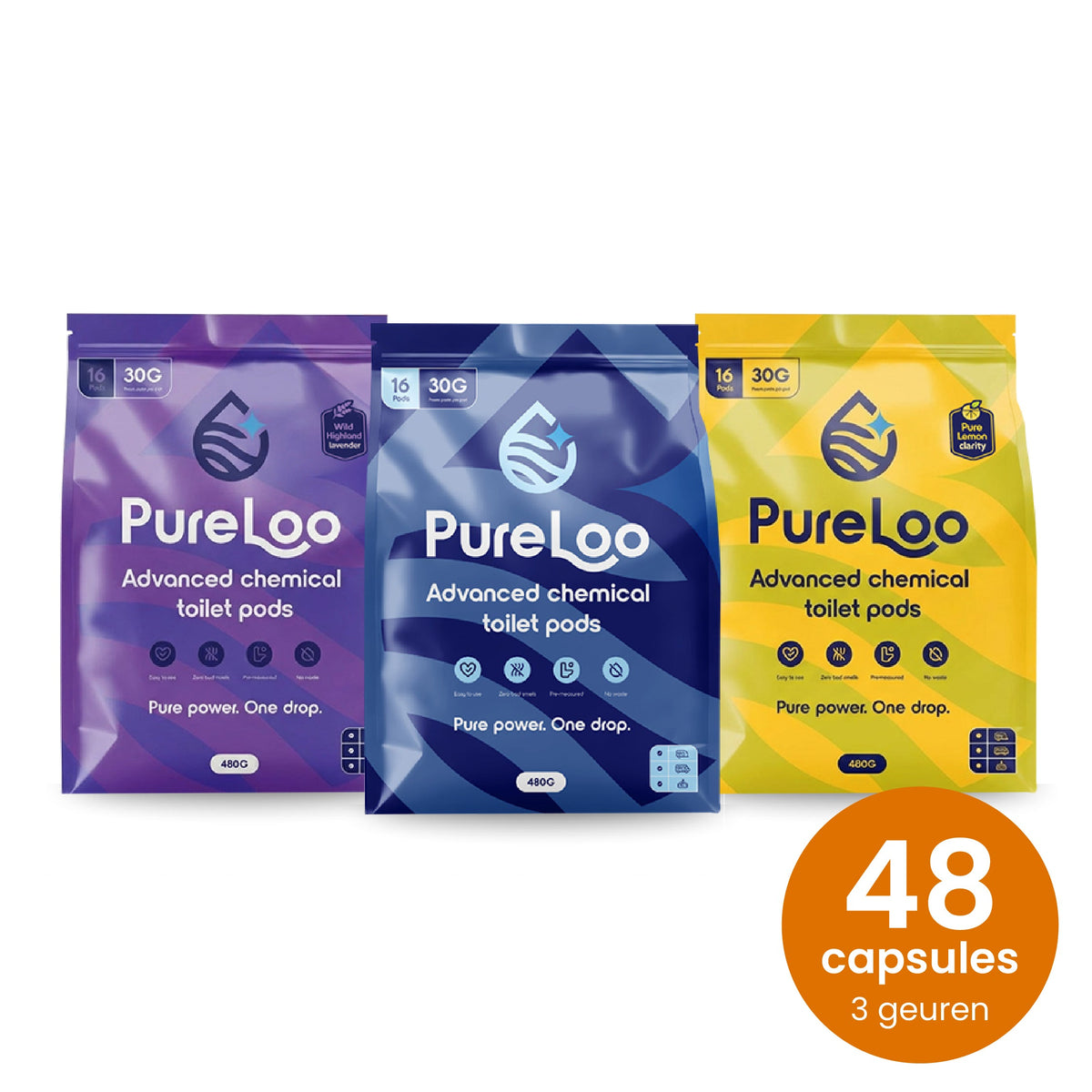 Pureloo Pods 3-pack totaal 48 stuks