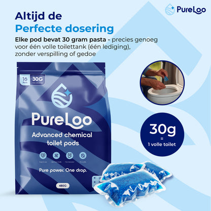 PureLoo Pod für die Chemietoilette – 16 Stück