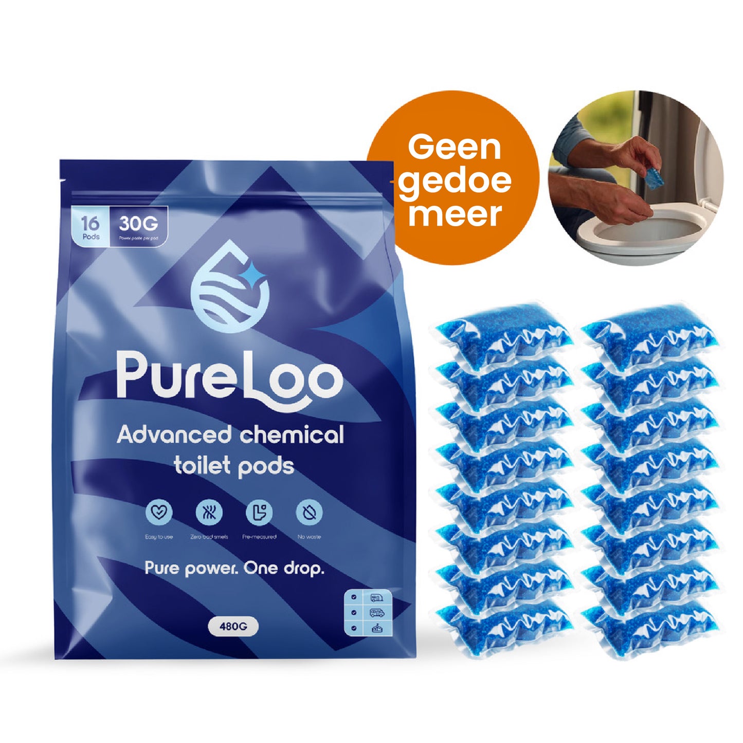 PureLoo Pod voor het chemisch toilet - 16 stuks