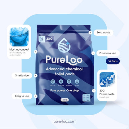 PureLoo Chemical Toilet Pods 2-pack - 32 pieces