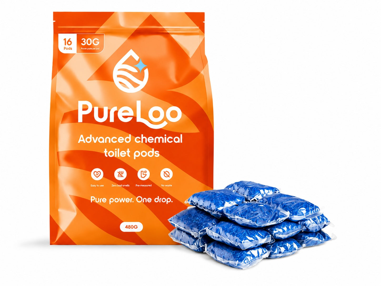 PureLoo Pod voor het chemisch toilet - 16 stuks - Sweet Orange Revive